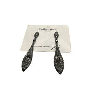 Park Lane Crystal Drop Earrings Black Tone Dangle Pierced Statement Sparkle Chic